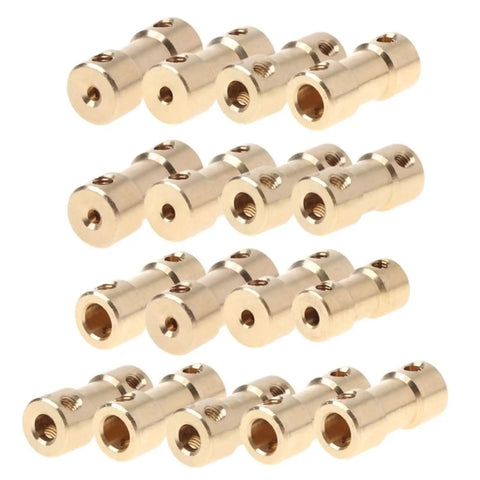 Slick Copper Motor Shaft Coupler Sleeve Adapter With 2mm To 5mm Bore for torque transmission, showing multiple adapters.