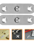 Stainless Steel Folding Butt Hinges For Cabinets And Furniture Six Pack Space Saving Design, close-up of hinge pieces.