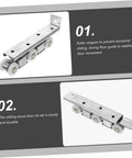 Smooth Glide Sliding Barn Door Track Kit Manganese Steel Wheels Heavy Duty Hardware Set roller stopper for stable door movement.