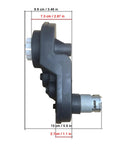 Side view of 24V 30000RPM Gearbox Replacement for Pink Princess Carriage Ride On Toys, High Torque Motor, 20mm Shaft Hole, 205mm Length