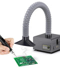 Heavy Duty Fume Extraction System With USB And LED, 150W capturing soldering fumes from circuit board