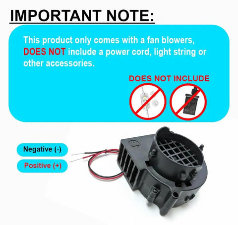 12V DC Brushless Blower Fan Replacement Motor For Inflatables Under 6 Feet with wiring diagram and exclusion notice