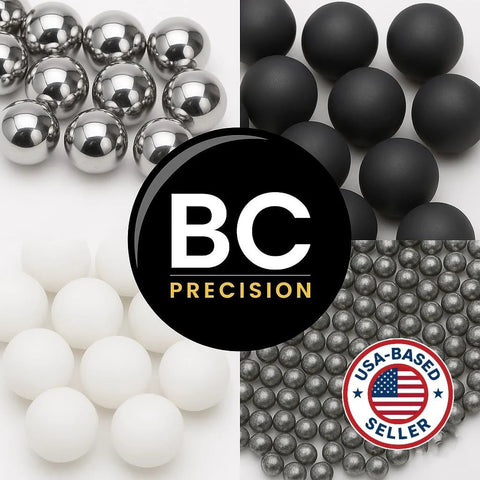 Front view: BCP Precision collage logo with chrome, black, and white spheres and USA-based seller badge