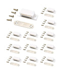 12 Piece Magnetic Cabinet Door Latch Closures For Kitchen Cupboards White Plastic Built Tough Heavy Duty Magnet Catch Set Easy Install