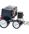Air Compressor Pressure Switch With Regulator and Gauge, 90 to 120 PSI Switch, with visible gauges and safety valve, easy install