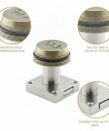 Keyless Mechanical Combination Cam Lock in Gold Zinc Alloy for Drawers and Cabinets, featuring tactile grip and brushed finish.