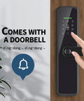 Slick Smart Fingerprint Door Lock With Built In Wifi And Tuya App Remote Control Delivers Game Changing Keyless Entry Via Electronic Digital Keypad for front door security with built-in doorbell.