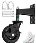 Hefty Black Fence Gate Rollers With Secure Locking Brake, 600 Pound Rock Solid Anti Sag Setup for Metal Tubes and Wood Gates components.