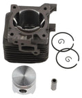 34Mm Bore Cylinder Piston Kit, Heavy Duty Steel Replacement Part for garden tools, visible piston and rings, fits FS38 FS45 FS46 FS55 HS45