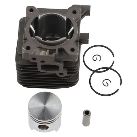34Mm Bore Cylinder Piston Kit, Heavy Duty Steel Replacement Part for garden tools, visible piston and rings, fits FS38 FS45 FS46 FS55 HS45