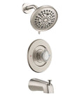 9 Setting Bathtub Faucet Trim Kit For Chateau Valve, Pull On Push Off Knob Handle, Brushed Nickel Finish