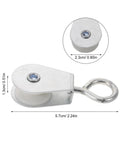 20 Piece Small Single Pulley Block Kit With Wheel Bearing Inside Cable Rollers For Hanging Rope And Greenhouse Ventilation System All In One Heavy Duty Cable Pulley Block For Agriculture, 5.7cm metal pulley