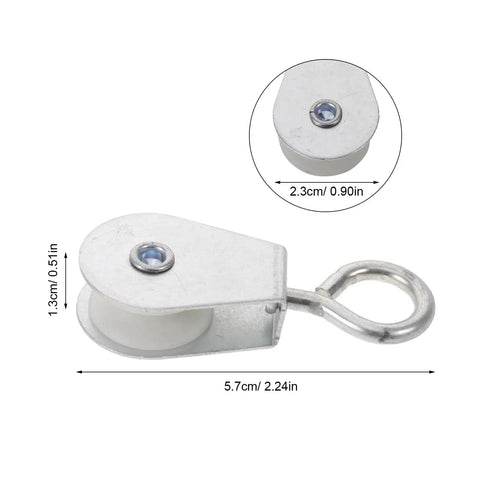 20 Piece Small Single Pulley Block Kit With Wheel Bearing Inside Cable Rollers For Hanging Rope And Greenhouse Ventilation System All In One Heavy Duty Cable Pulley Block For Agriculture, 5.7cm metal pulley