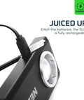 Slim Pocket Flashlight With 500 Lumens Rechargeable EDC Light Magnetic Base USB charging cable inserted