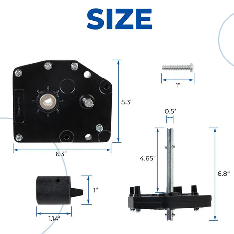 Fifth Wheel Landing Gear Box For Your RV Aluminum Gearbox Replacement 276602 179015 LG179015 dimensions and components