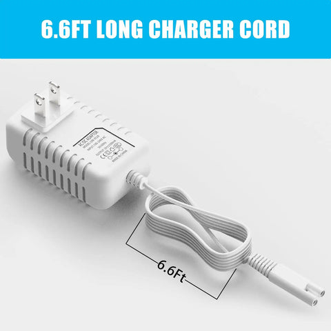 Replacement Charger For Water Flosser WP360 WP360W WP462 WP462W WP450 WP450W WP465 WP440 WP100 Two Prong AC Adapter, 6.6ft Cord