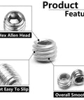 50Pcs M5 X 4mm Cup Point Socket Set Screws Hex Allen Head Stainless Steel Grub Screws 304 Heavy Duty Corrosion Resistant