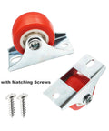 1 Inch Rigid Plate Caster Wheels No Brake For Furniture 6 Pack With Free Screws Red PVC Screw Or Bolt Mount No Stem