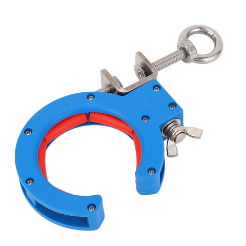 Cable Tray Roller With Opening Cable Guide Clamp And Adjustable Wire Pulling Pulley For Inside And Outside Corner Applications Pro Grade Smooth Wire Guiding To Cut Snags And Friction Easier Threading And Cleaner Cable Runs. Blue nylon cable tray roller with stainless clamp
