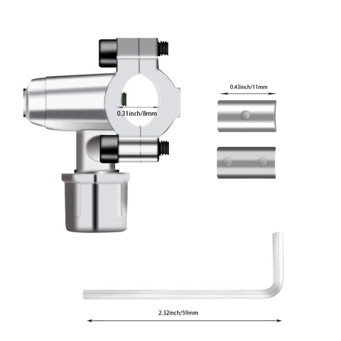 Trounistro BPV-31 six-pack bullet piercing line tap valve kit, front view; silver valve with clamp and hex key.