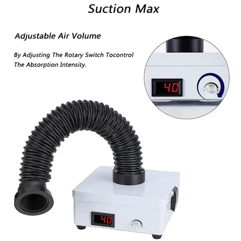Badass Solder Fume Extractor With Triple Stage Filtration And Adjustable Speed Heavy Duty Dust Collector For Electronics Workshop with flexible hose