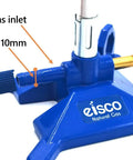 Neoprene Bunsen Burner Hose, 2 Feet Long, Flexible Lab Tubing For 8 To 10 Millimeter Gas Inlets attached to a blue burner base