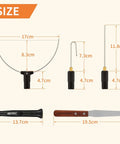 Cooltop hot-wire foam cutter kit with arc wire frame, hook wire, and wooden-handled knife.