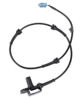 Front-left Nissan 350Z ABS wheel speed sensor with mounting bracket and blue connector.