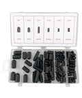 Pro Grade 80-Piece Vacuum Cap Kit For Car Lines And Hoses, 5/32 To 3/8 Inch, black rubber caps in organizer box