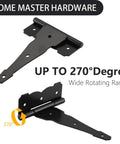 8 Inch Heavy Duty T Strap Hinge Set With Screws Black Finish For Doors Gates Sheds And Barns Decorative Yet Durable Hardware
