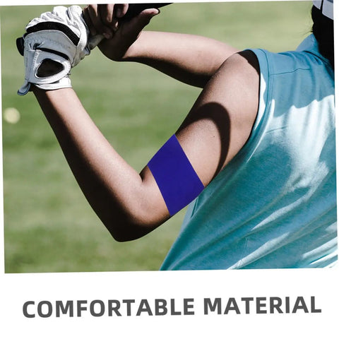 Golf Swing Analyzer Arm Training Aid And Corrector Dual Use For Practice Or Home Sessions Improve Swing Technique For Men And Women Comfortable Arm Support shown on golfer