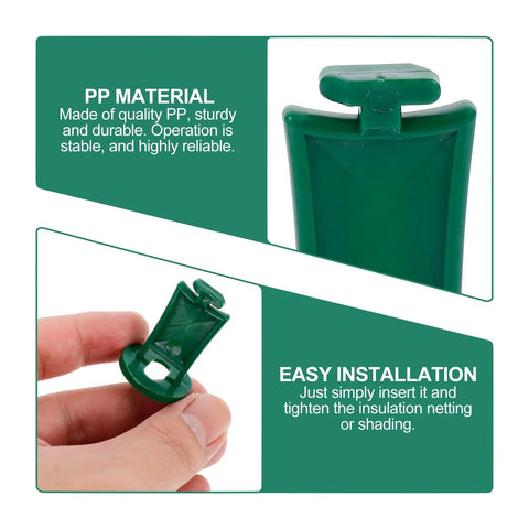 Aluminum Greenhouse Clips 50 Pack Plant Hanger Brackets For Hanging Pots And Flower Baskets Shade Net Fixing And Garden Netting Accessories Easy Setup For Veggies And Climbers