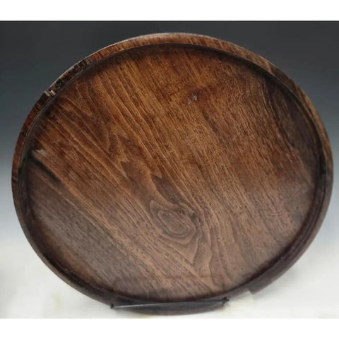 9.75 Inch Black Walnut Lazy Susan Rotating Serving Tray For Kitchen And Dining Table Centerpiece, Handcrafted Modern Decor