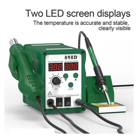 2 In 1 Hot Air Rework Station With LED Display Soldering Iron Lead-Free Desoldering Tool SMD Repair Soldering Combo