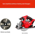 Heavy Duty Cordless Circular Saw With A Rock Solid Brushless Motor For Precise Wood And Stone Cutting 18 Volt Ready close-up view of cordless saw and 185mm blade.