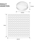 Clear Self Adhesive Rubber Bumpers, 3/8 Inch Hemispherical Noise Dampening Cushions, 100 Pack, product diagram with dimensions