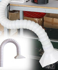 Straight Up Essential Fume Extractor Arm With Hella Flexible 2 Meter Articulated Duct Hose showing its flexible duct in use.