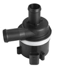 Electric Auxiliary Water Pump Assembly Direct Replacement Engine Coolant Pump 059121012B in black with hoses and connector.