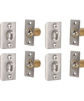 Heavy Duty Solid Brass Door Ball Catches Adjustable Self Latch For Closet Cabinet Doors Secure Hold Rust Proof Hardware Kit 4 Pcs with strike plates.