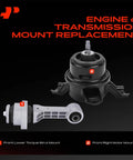 Engine Motor Mount And Torque Strut Mount Kit For Kia Soul 2010 2011 2012 2013 Front Right Replacement Fits 2.0L And 1.6L L4 Engines Durable Vibration Dampening, black and silver mounts