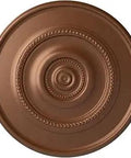 Traditional Reece Ceiling Medallion In Polished Copper, Classic Vibe, Twenty Four And Three Eighths Inch Dia with deep relief design