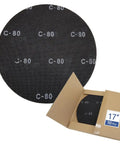 17 Inch Sanding Screen Discs 80 Grit For Wood Floors Silicon Carbide Mesh Black 10 Pack with packaging