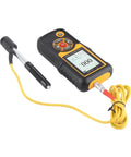 Digital Hardness Tester Multi Scale Durometer Meter With Bright TFT Screen For Dead On Plastic And Rubber Testing, showing LCD display and probe.