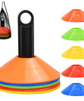 25 Pack Disc Cones With Carry Bag And Holder For Soccer Drills Boundaries Speed Training Obstacles And Targets In Five Vivid Colors