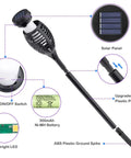 Diagram of Solar Tiki Torch Lights Eight Piece Purple Outdoor Garden Decor With Realistic Flickering Flame components and features.