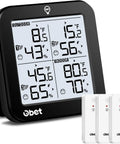 Indoor Outdoor Thermometer Wireless Weather Station With 3 Sensors, Digital Hygrometer Remote Temperature Humidity Monitor