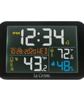 Color Weather Station For Your Home With Indoor Outdoor Temperature, Humidity, And MIN MAX Readings, black display view