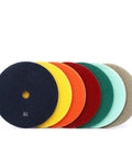 Check Out This Awesome 7 Inch Diamond Polishing Pad Made For Granite And Marble with varied colors for different polishing grits.