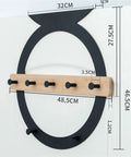Heavy Duty Door Hanging Coat Rack And Wall Mounted Hooks For Mudroom Setup Zero Hassle Installation with five hooks and dimensions.