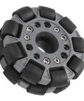 100mm Double Plastic Omnidirectional Wheel for Robots, 360 Degree Movement with Rubber Rollers, Durable Nylon Body, Brass Bearings